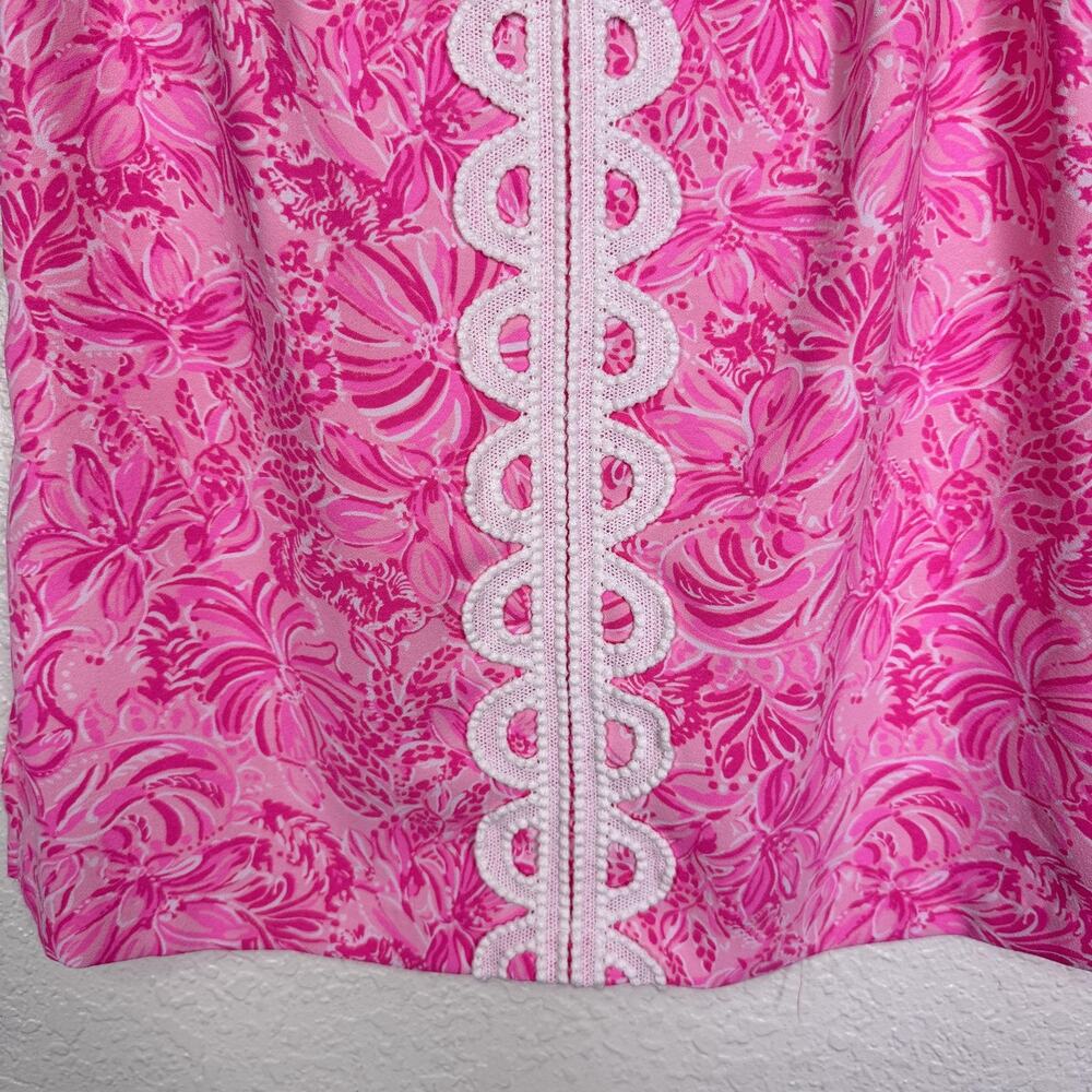 Lilly Pulitzer Fola Set Women 4 Pink Blossom Foxy Llama Top Shorts Floral Resort - Picture 6 of 16